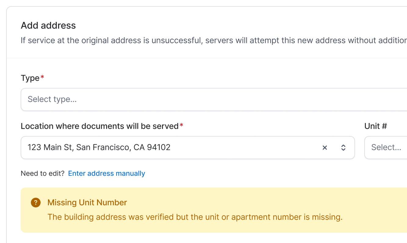 Address intelligence validation