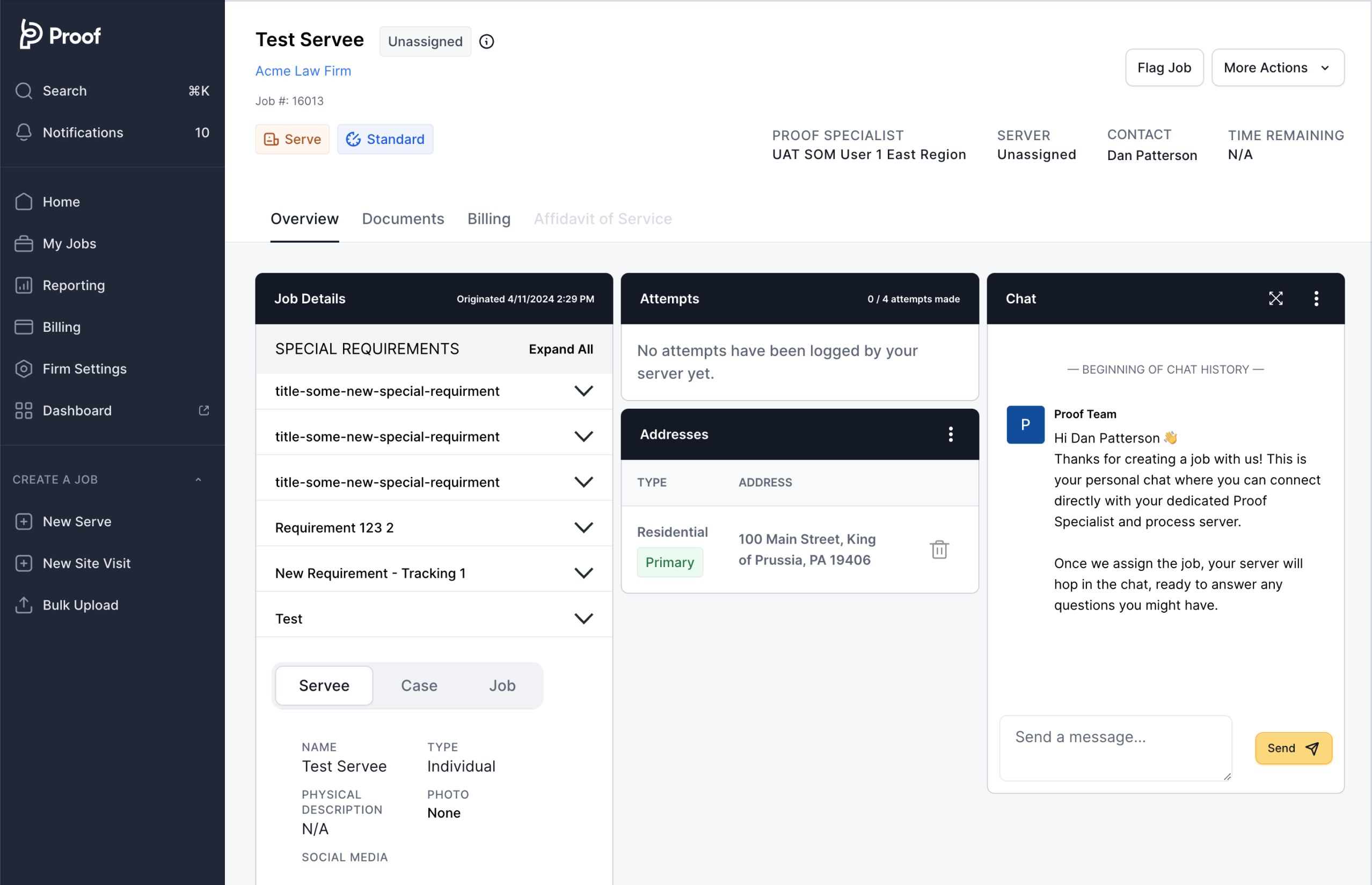 The old job details page before the redesign