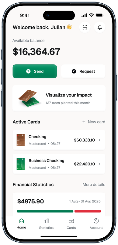 Treecard Banking — 0→1 banking flows